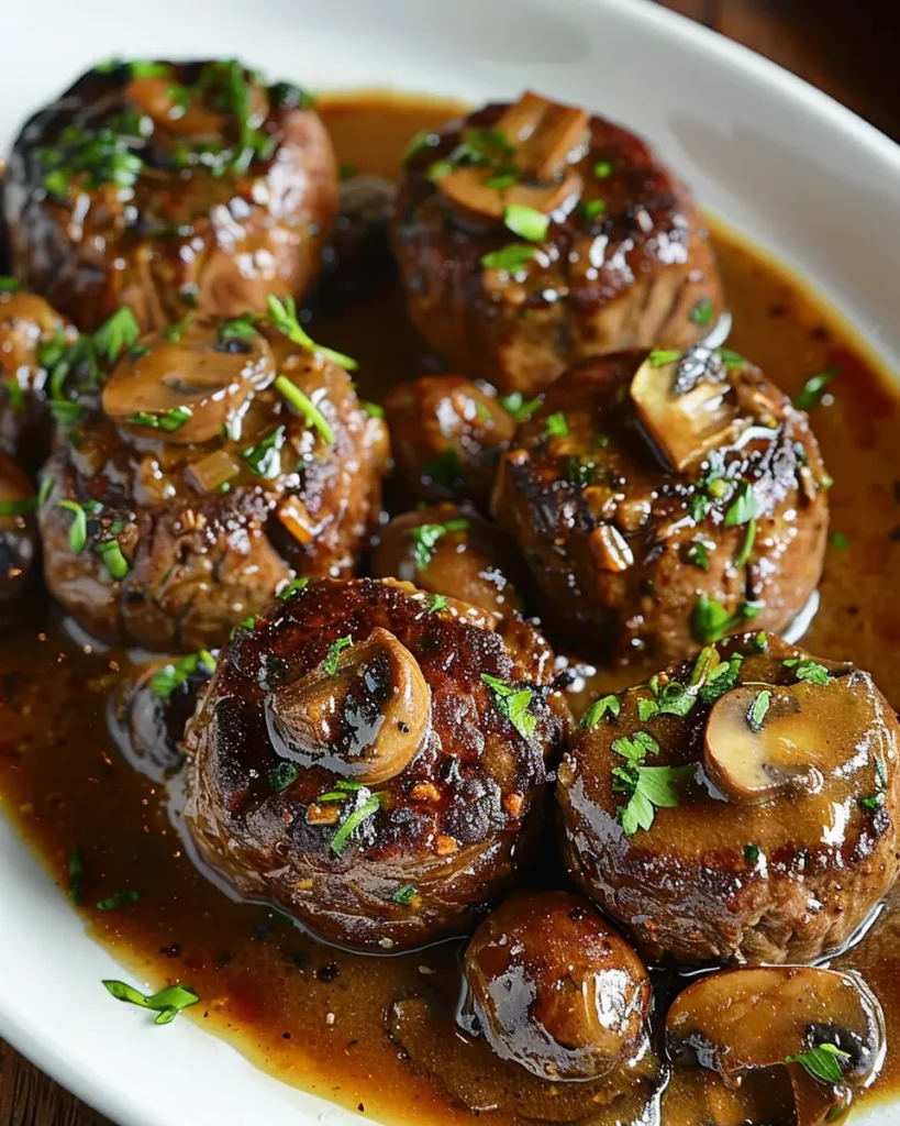 Les Meilleures Boulettes de Viande de Salisbury avec une Sauce aux Champignons Riche