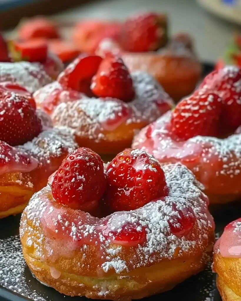 Beignets au gâteau aux fraises cuites