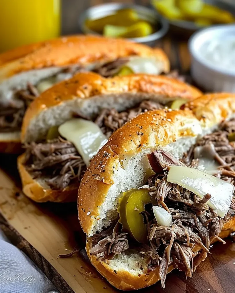 Slow Cooker Italian Beef Sandwiches