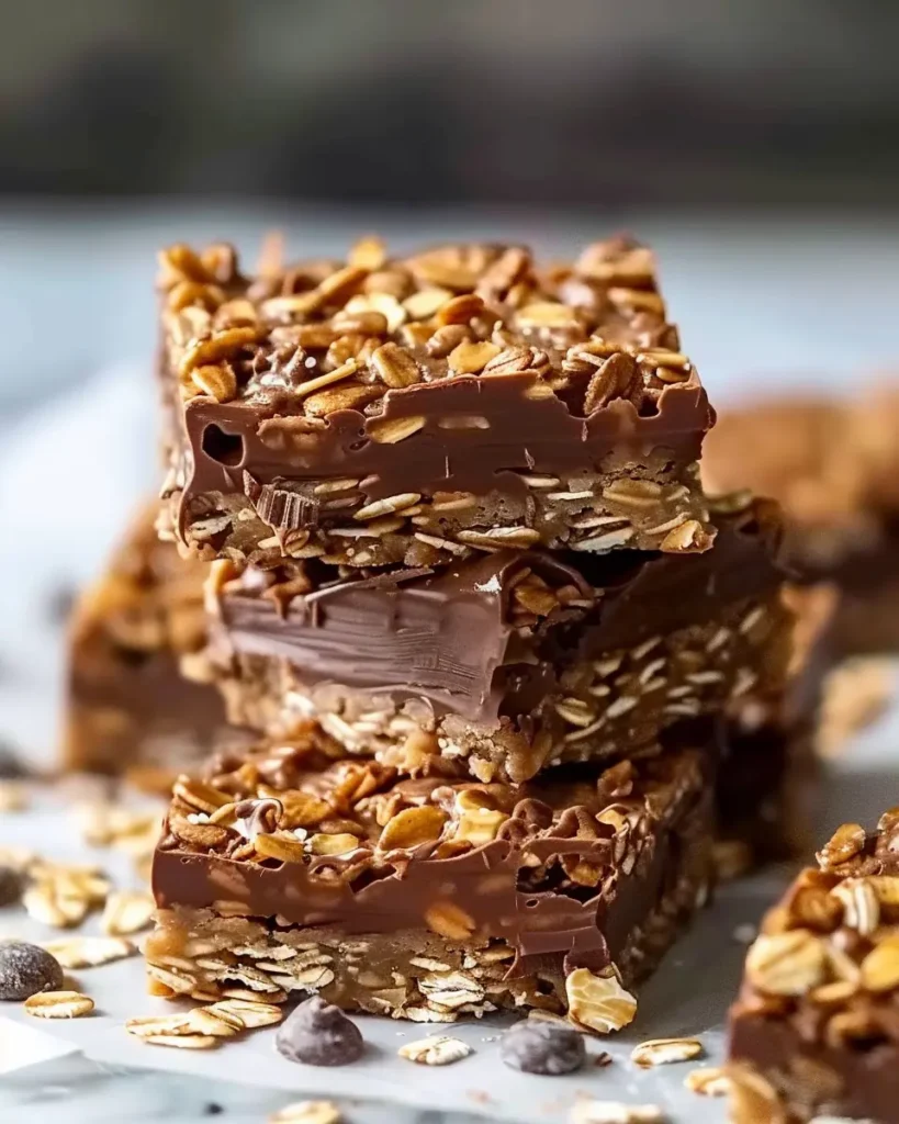 No-bake chocolate and oat bars