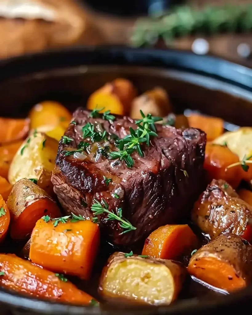 Boeuf mijoté à la mijoteuse avec carottes et pommes de terre