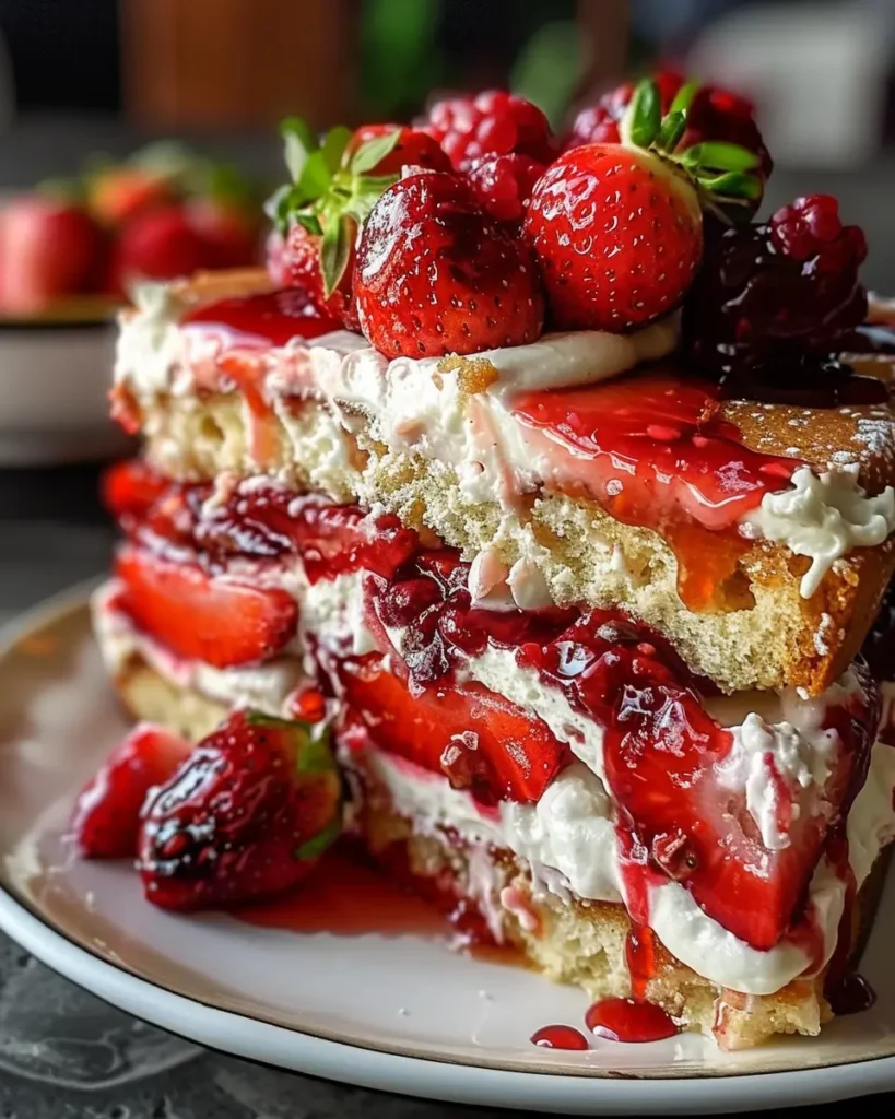 Strawberry Earthquake Cake