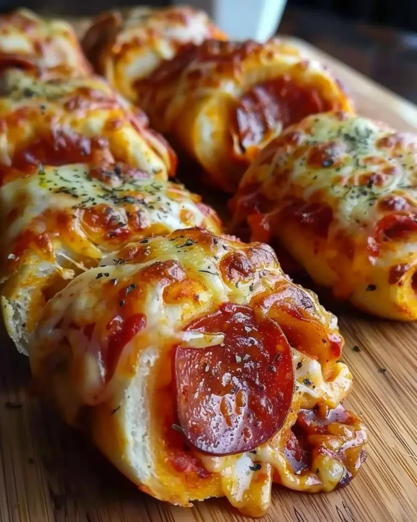 Délicieux rouleaux de pizza au pepperoni et au fromage
