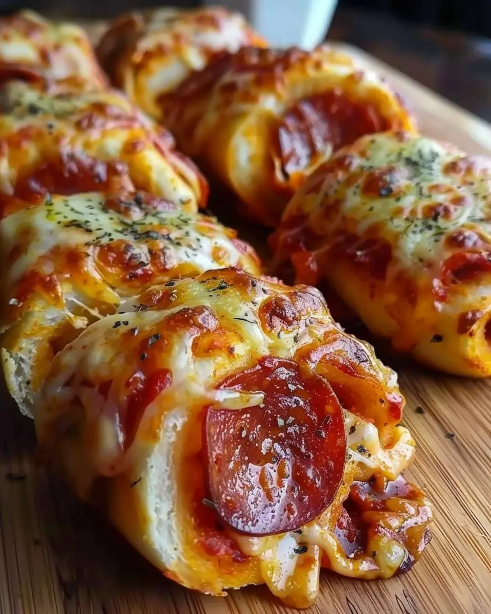 Délicieux rouleaux de pizza au pepperoni et au fromage