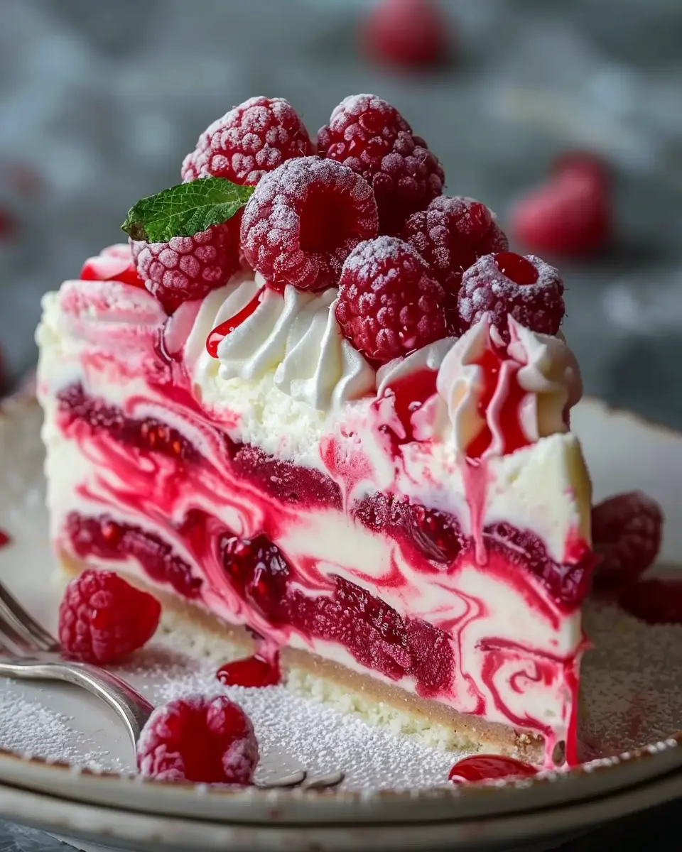 Swirl Raspberry Ice Cream Cake