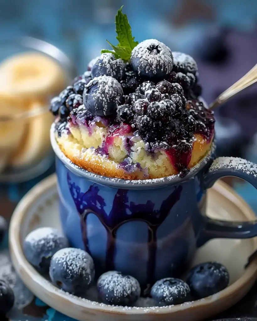 Blueberry and vanilla mug cake