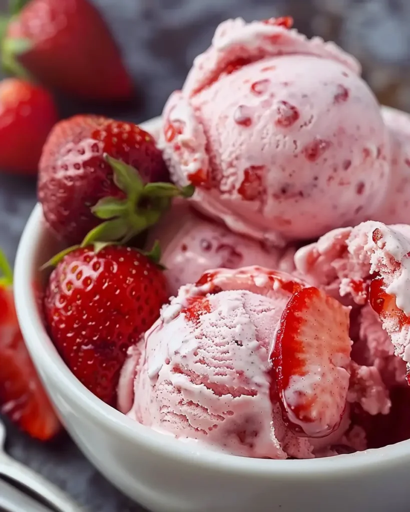Strawberry Ice Cream (No Churn)