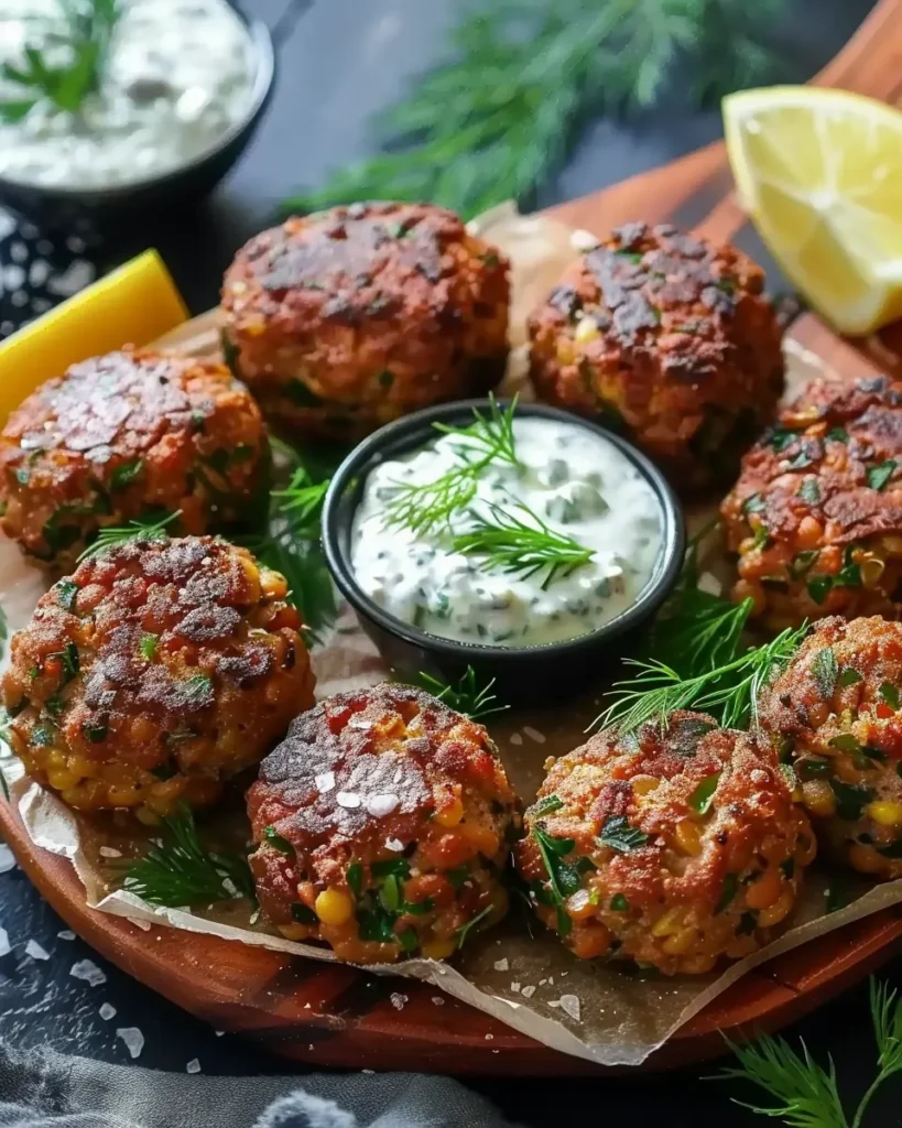 Boulettes de Lentilles Grecques au Four & Tzatziki Healthy