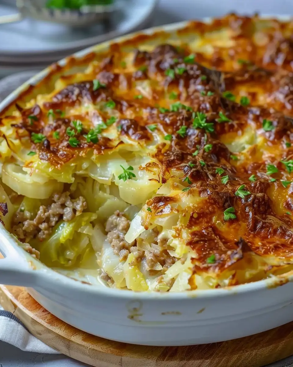 Swedish cabbage and minced meat gratin