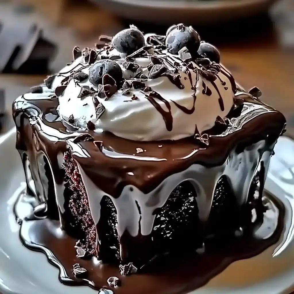 dessert au chocolat avec sauce fudge