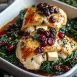 Suprêmes de Poulet Farcis aux Canneberges, Épinards et Brie