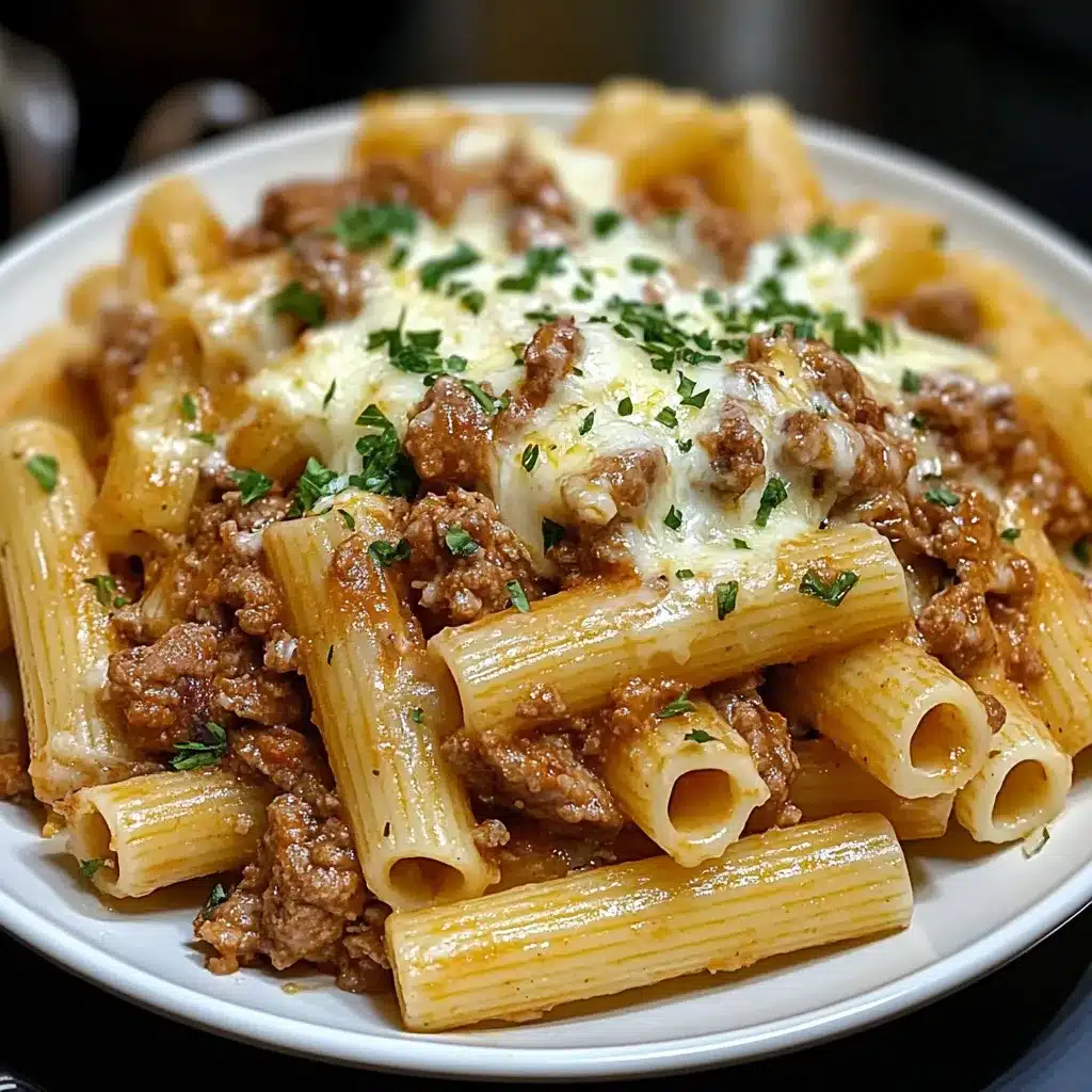 Rigatoni sauce fromage et viande
