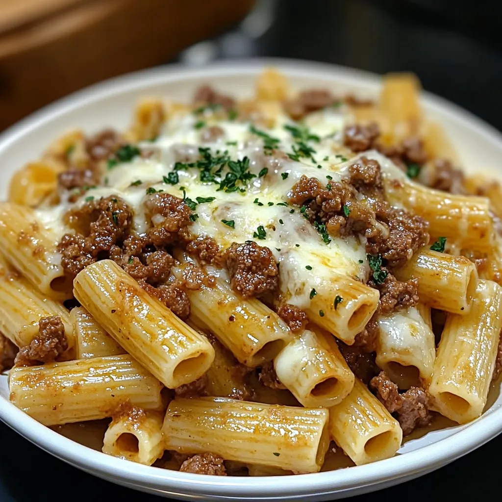 Recette rigatoni au bœuf haché