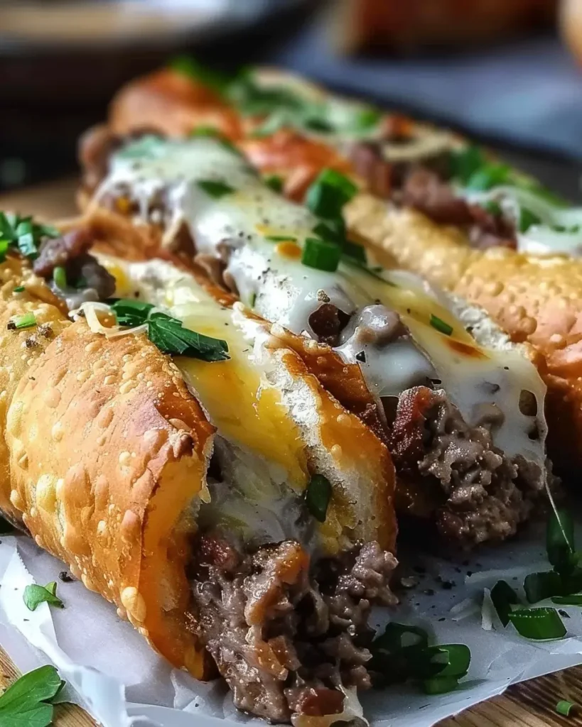 Rouleaux de printemps au cheesesteak croustillants
