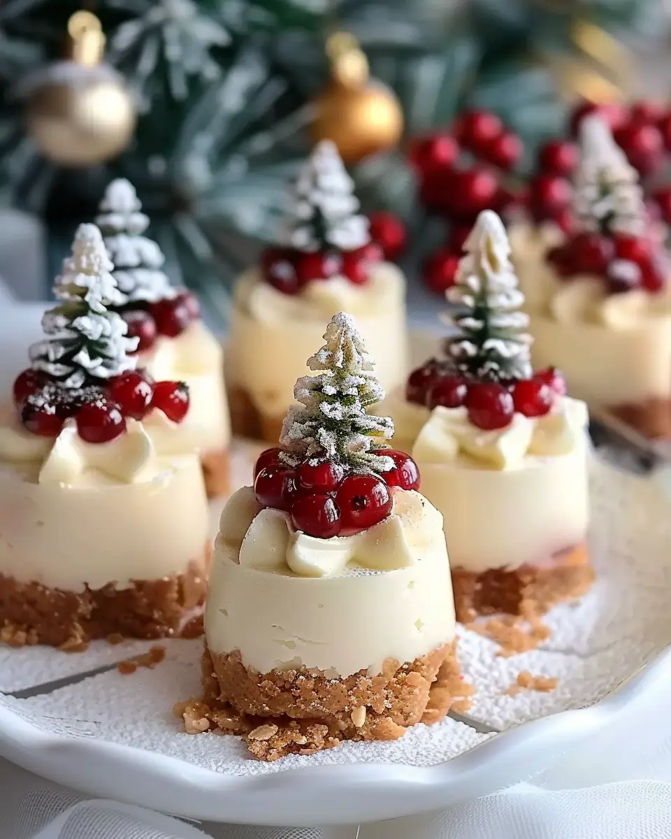 Mini Cheesecakes en forme de Sapin de Noël