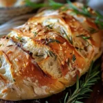 Pain rustique à l'ail et au romarin à la poêle